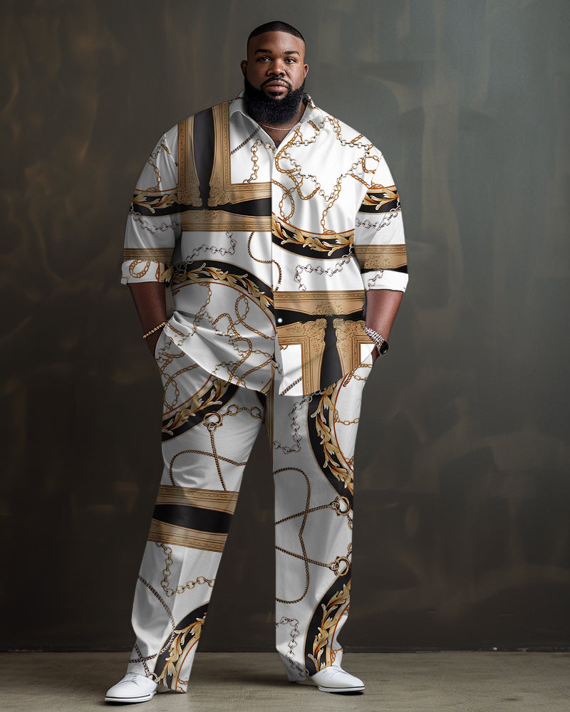 Big & Tall Graphic Vintage Shirt Pants Set for big men view 1