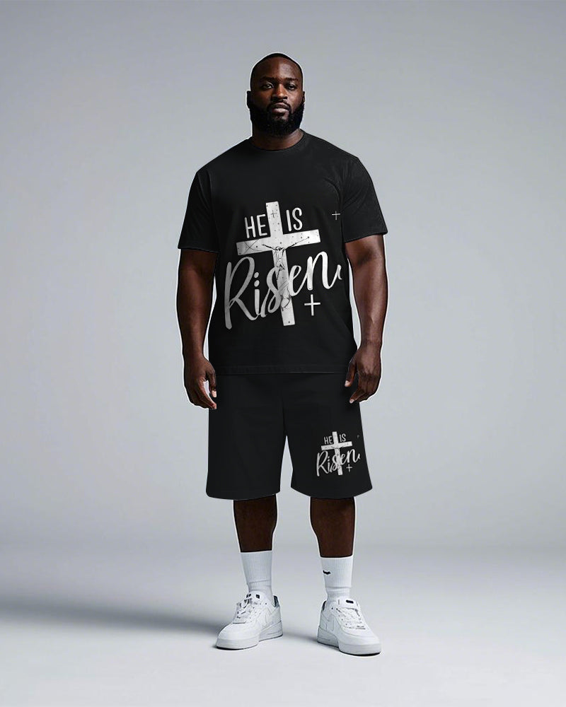 Big & Tall Graphic T-Shirt Shorts Set for big men view 1