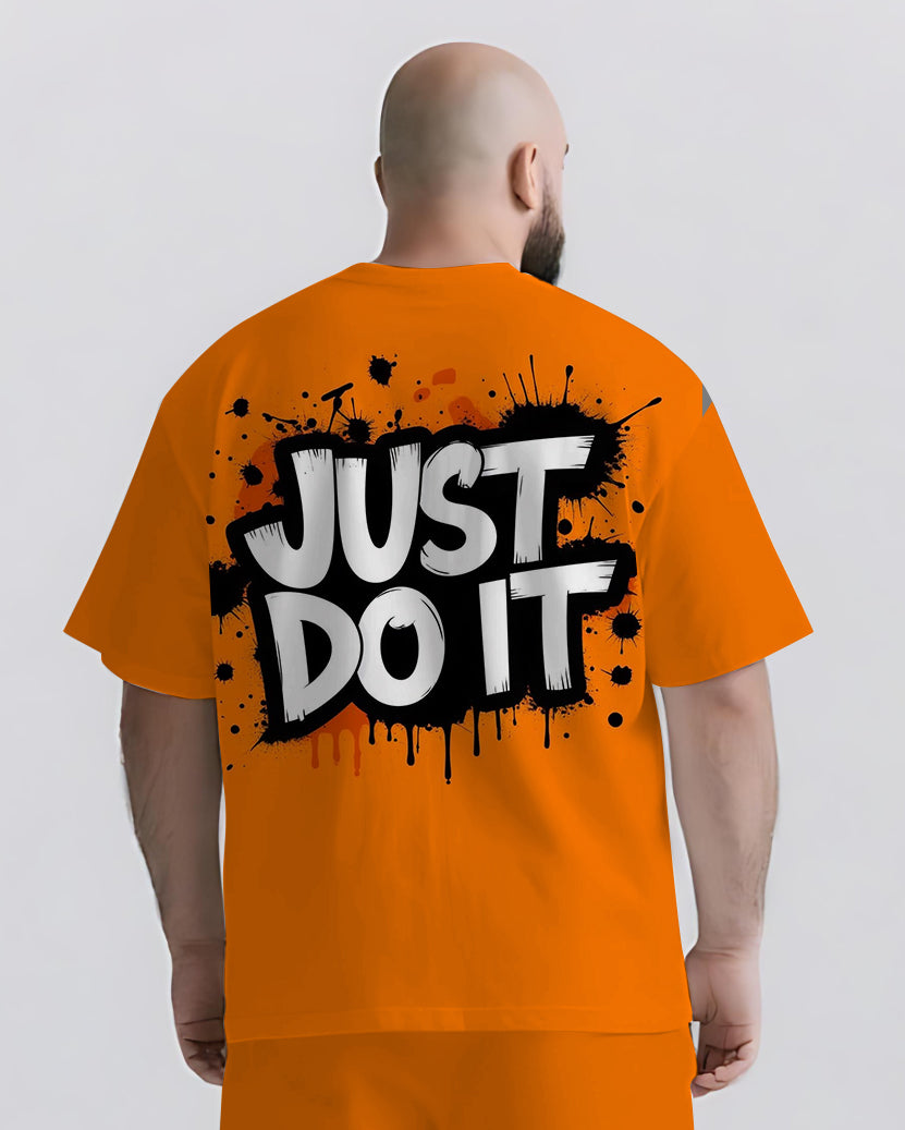 Big & Tall Graphic Streetwear Two-piece Set for big men view 4
