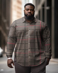 Big & Tall Plaid Vintage Long Sleeve Shirt for big men view 1