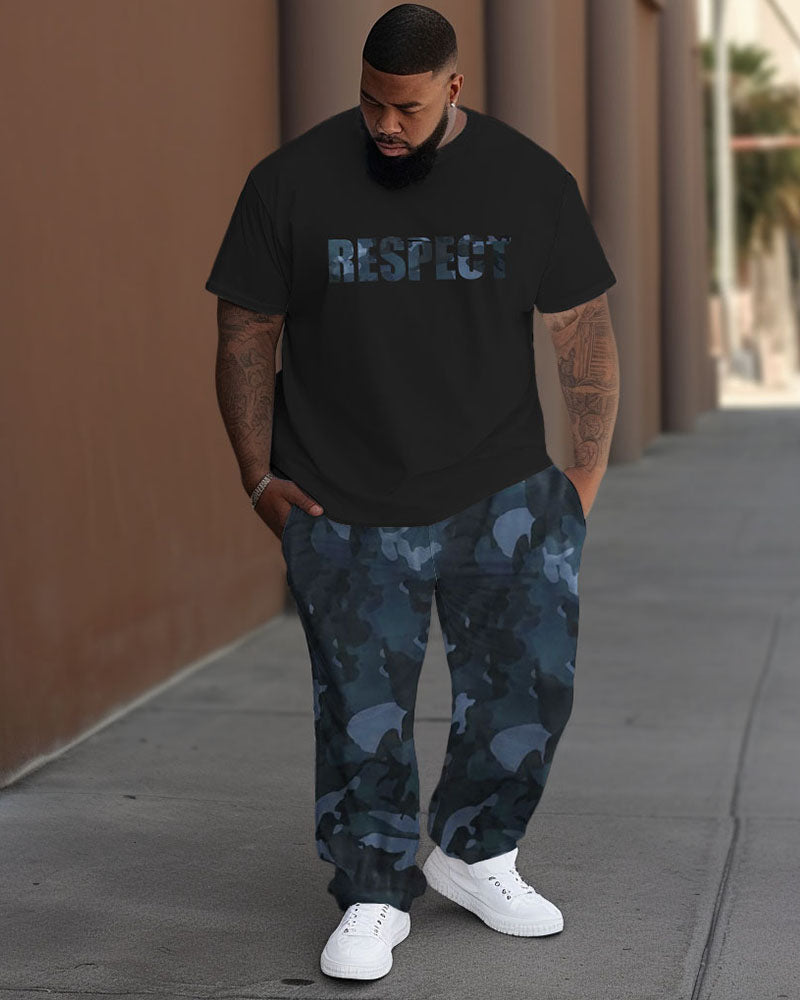 Big & Tall Camouflage Streetwear Two-piece Set for big men view 4