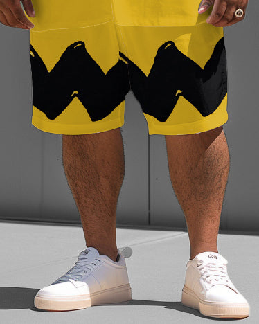 Big & Tall Vintage T-Shirt Shorts Set for big men view 3