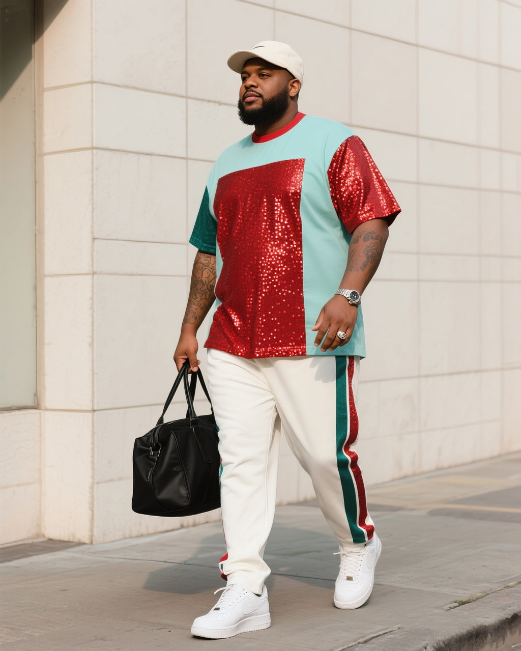 Big & Tall Streetwear Two-piece Set for big men view 1