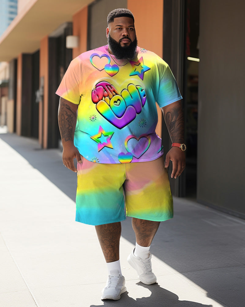 Big & Tall Colorblock Graffiti Two-piece Set for big men view 1