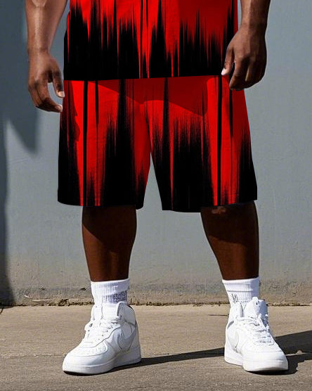 Big & Tall Graphic T-Shirt Shorts Set for big men view 3