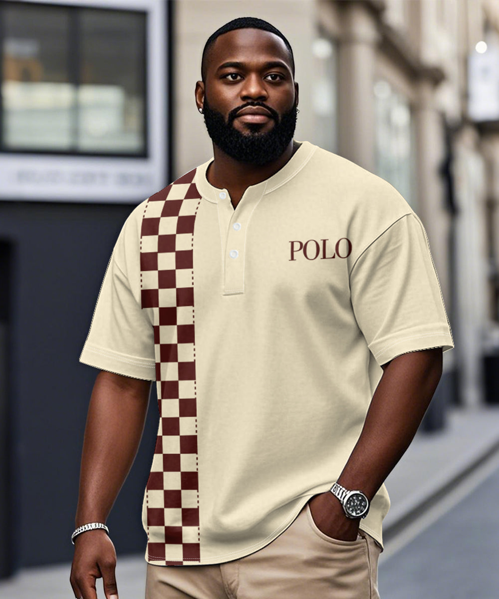 Big & Tall Yellow Plaid Graphic T-Shirt for big men view 1