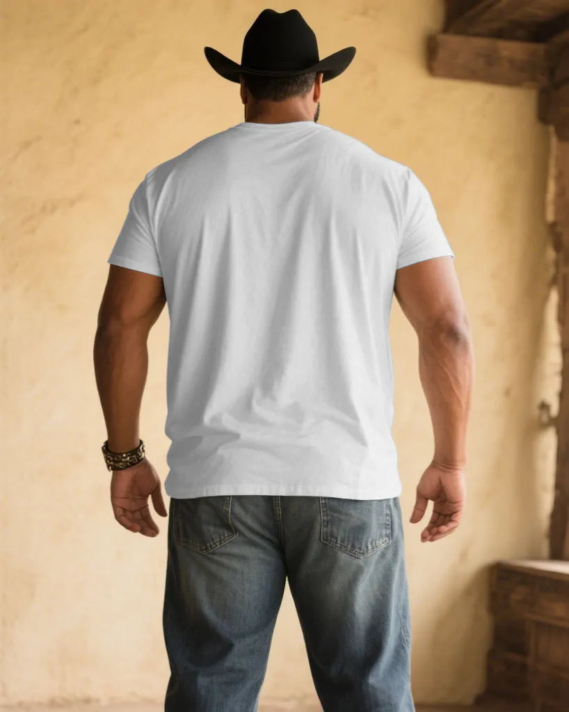 Big & Tall White Western T-Shirt for big men view 2