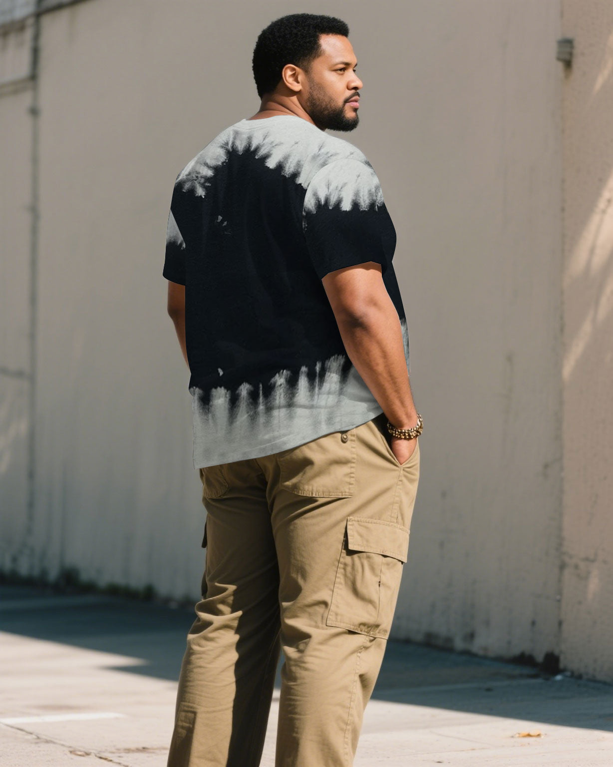Big & Tall Black Gray Streetwear Jeans for big men view 2