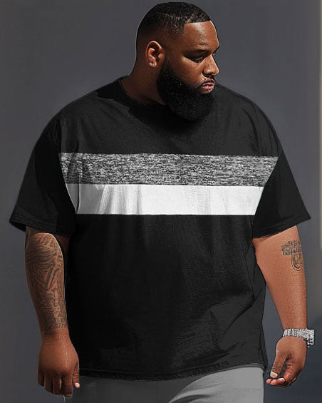 Big & Tall Colorblock T-Shirt Shorts Set for big men view 2