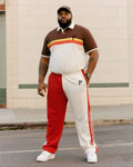 Big & Tall Hawaiian Colorblock Geometric Jeans for big men view 1