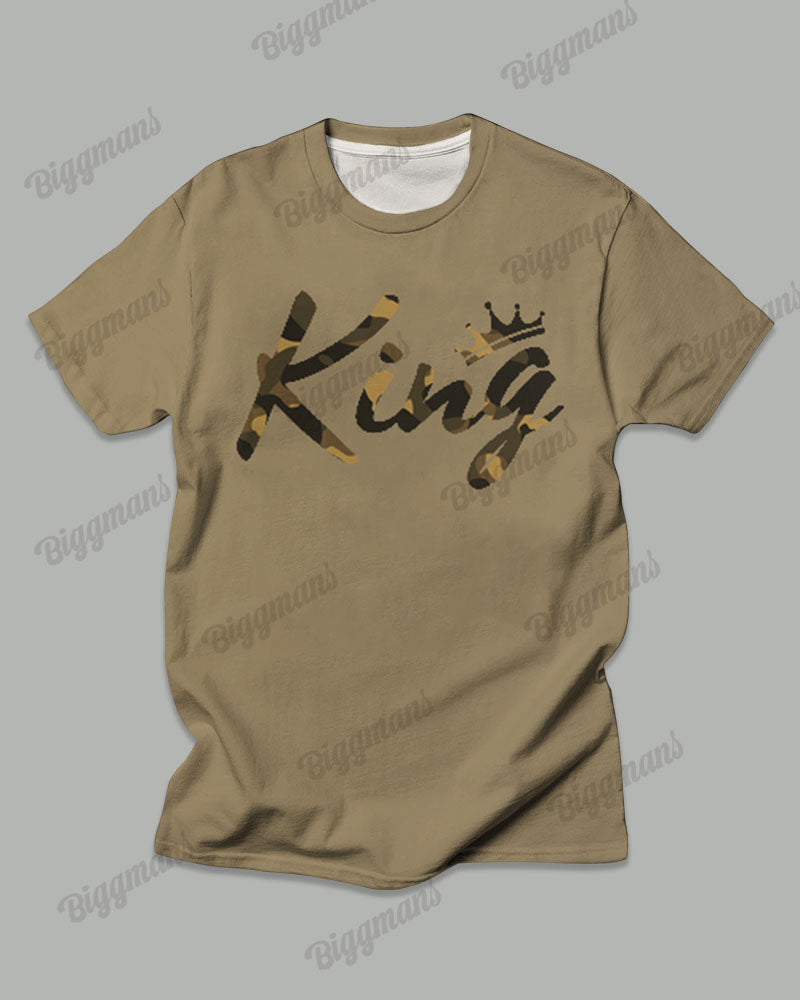 Big & Tall Graphic Camouflage T-Shirt Pants Set for big men view 2