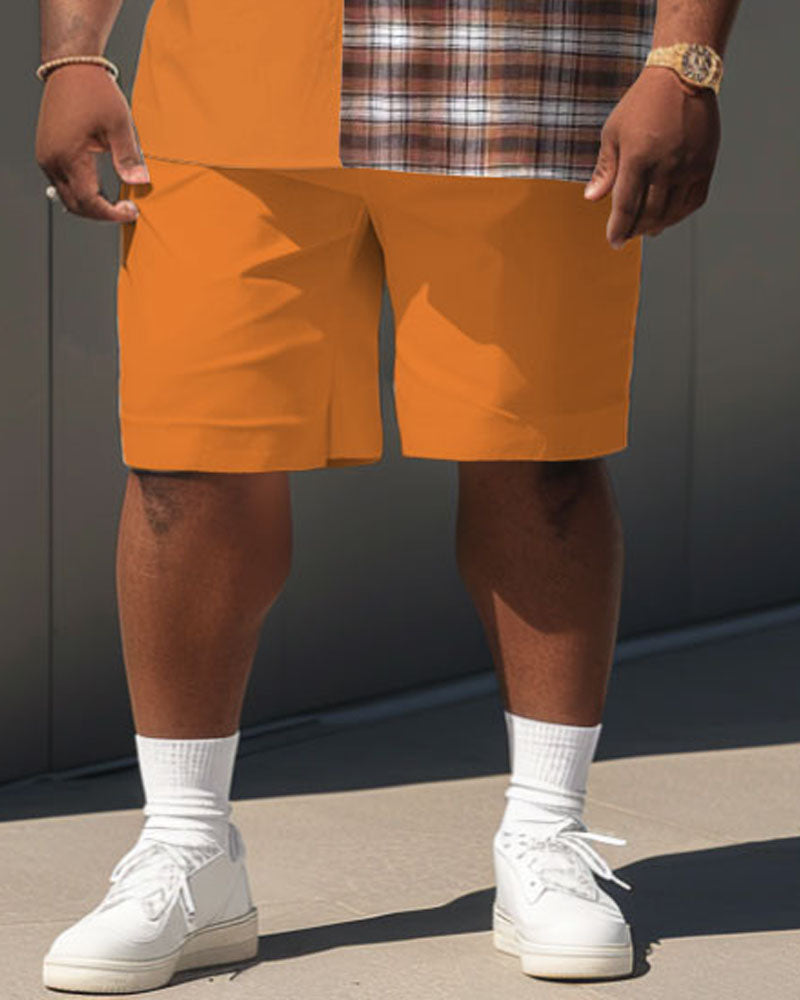 Big & Tall Orange Plaid Graphic Jeans for big men view 4