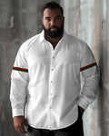 Big & Tall Striped Graphic Long Sleeve Shirt for big men