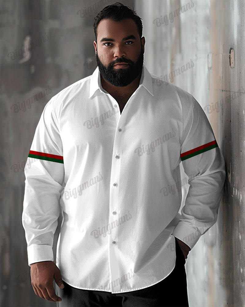 Big & Tall Striped Graphic Long Sleeve Shirt for big men