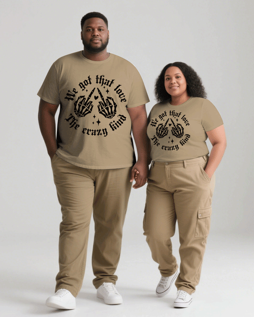 Big & Tall Khaki T-Shirt Pants Set for big men view 1