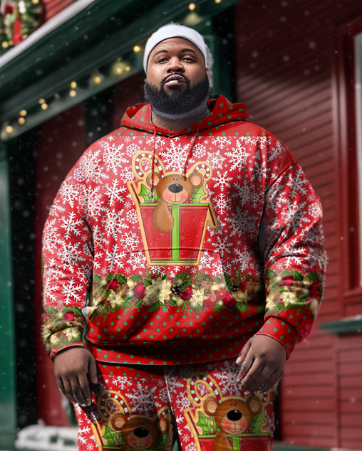 Big & Tall Graphic Hoodie Sweatpants Set for big men view 2