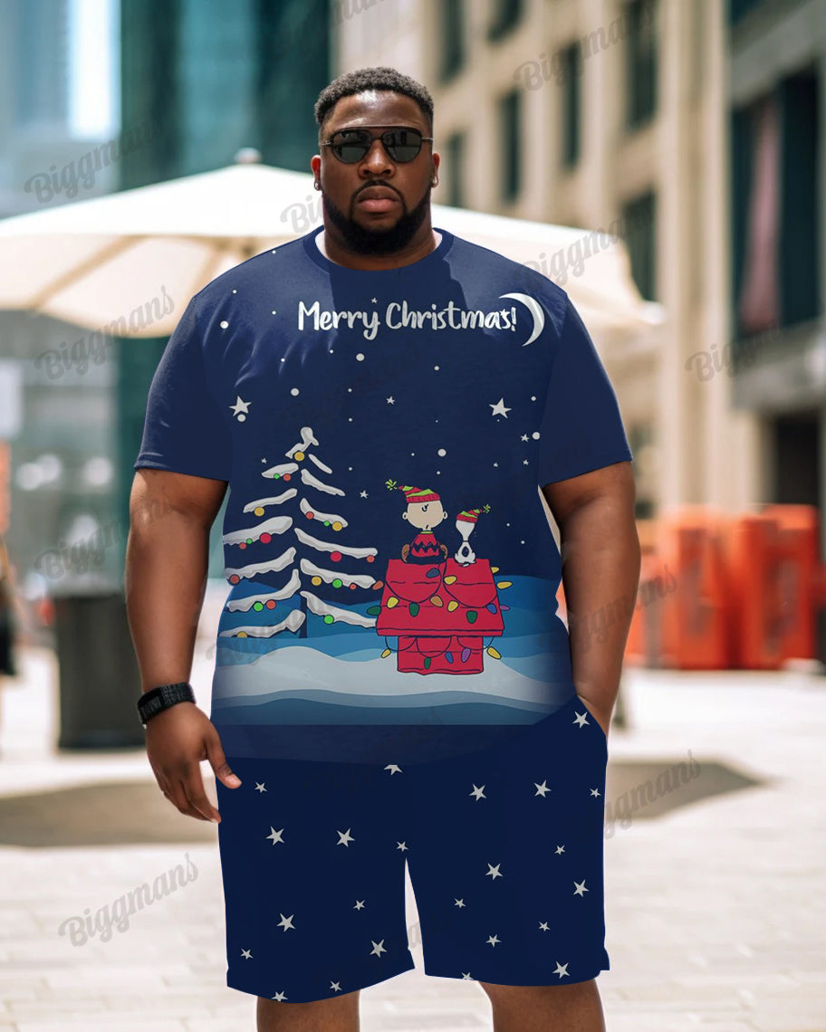 Big & Tall Streetwear T-Shirt Shorts Set for big men view 1