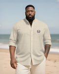 Big & Tall Graphic Patchwork Long Sleeve Shirt for big men view 1