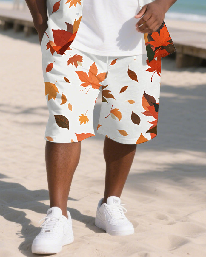 Big & Tall Hawaiian T-Shirt Shorts Set for big men view 3