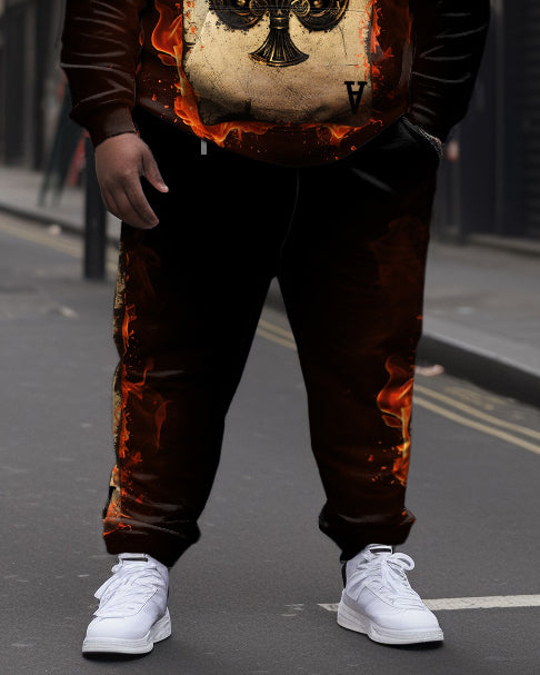 Big & Tall Streetwear Vintage Hoodie Sweatpants Set for big men view 3