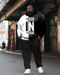 Big & Tall Streetwear Hoodie Sweatpants Set for big men view 1