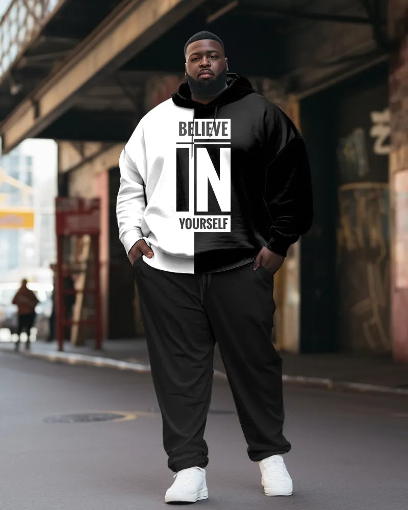 Big & Tall Streetwear Hoodie Sweatpants Set for big men view 1