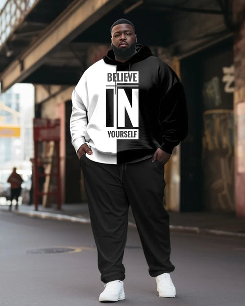 Big & Tall Streetwear Hoodie Sweatpants Set for big men view 1