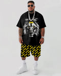 Big & Tall Graphic T-Shirt Shorts Set for big men view 1