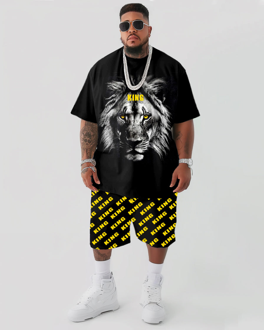 Big & Tall Graphic T-Shirt Shorts Set for big men view 1