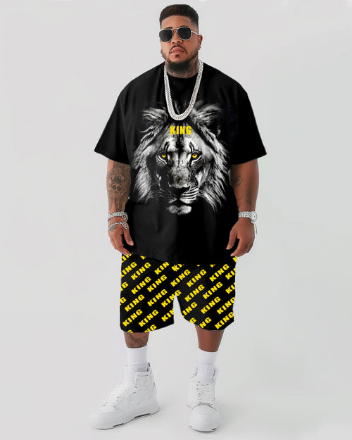 Big & Tall Graphic T-Shirt Shorts Set for big men view 1
