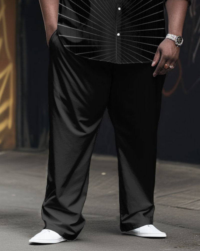 Big & Tall Business Casual T-Shirt Pants Set for big men view 3