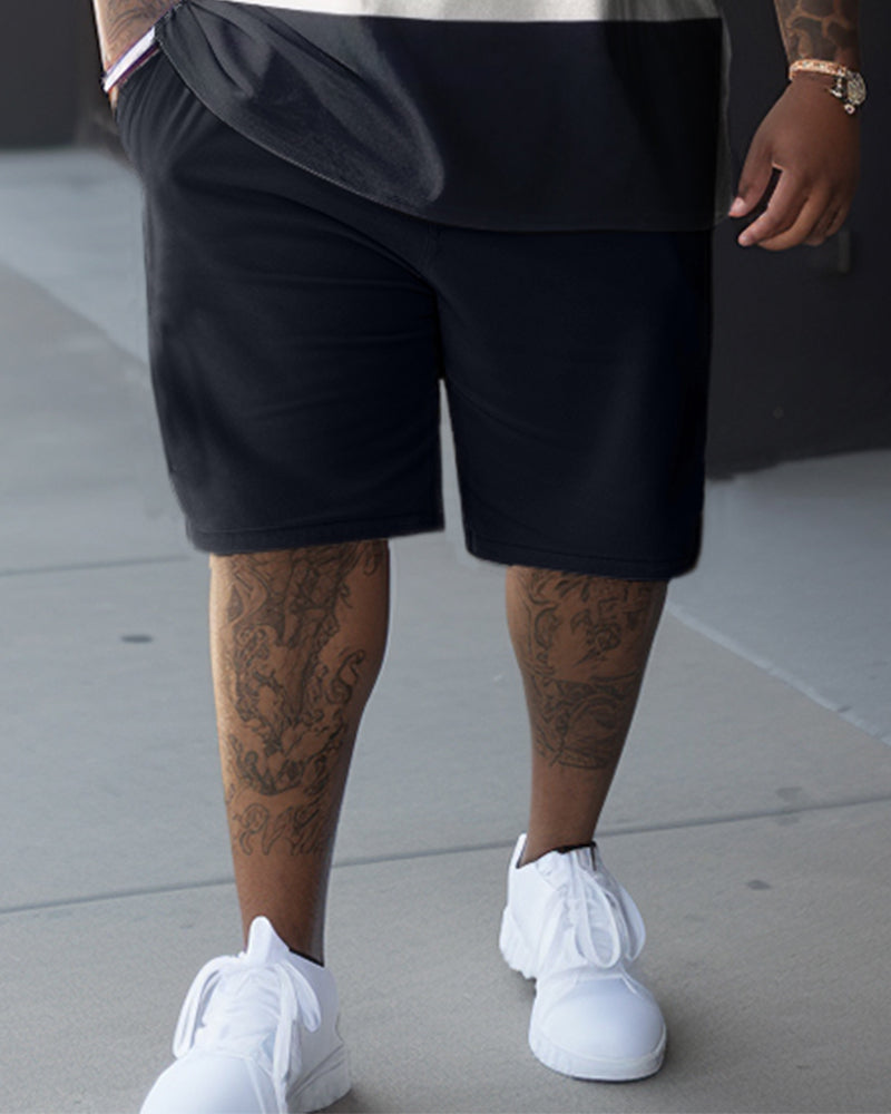 Big & Tall Colorblock Graphic Two-piece Set for big men view 3