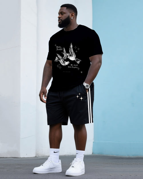 Big & Tall Streetwear T-Shirt Shorts Set for big men view 1