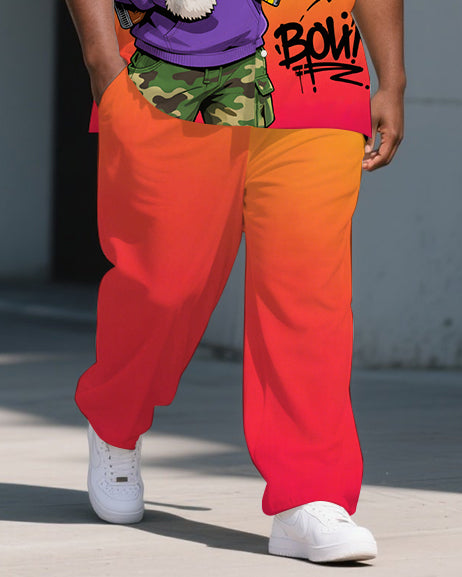 Big & Tall Gradient T-Shirt Pants Set for big men view 3