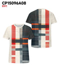 Big & Tall Black Red Geometric T-Shirt for big men view 3