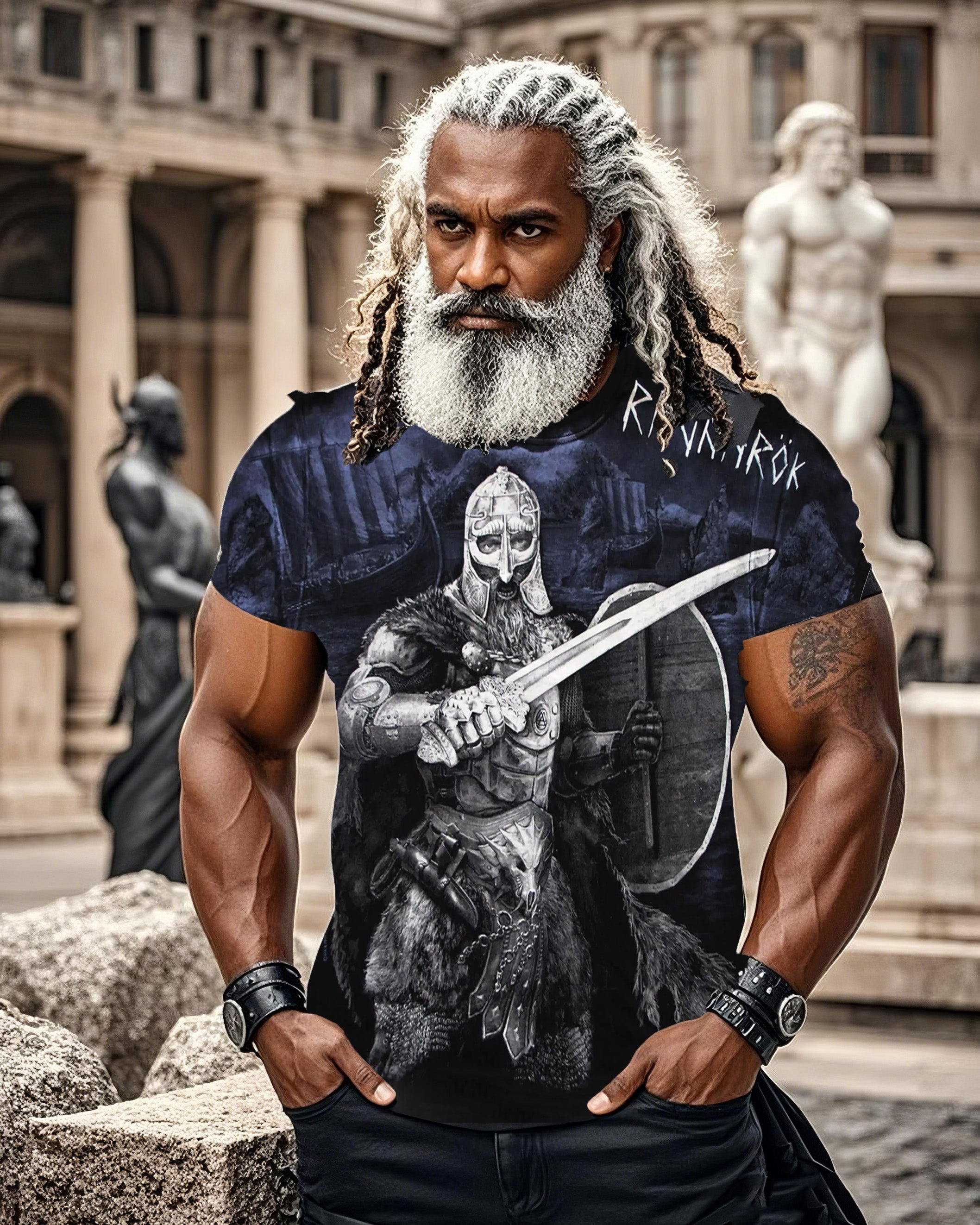Big & Tall Black Streetwear T-Shirt for big men view 1