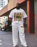 Big & Tall Black Graphic Two-piece Set for big men view 1