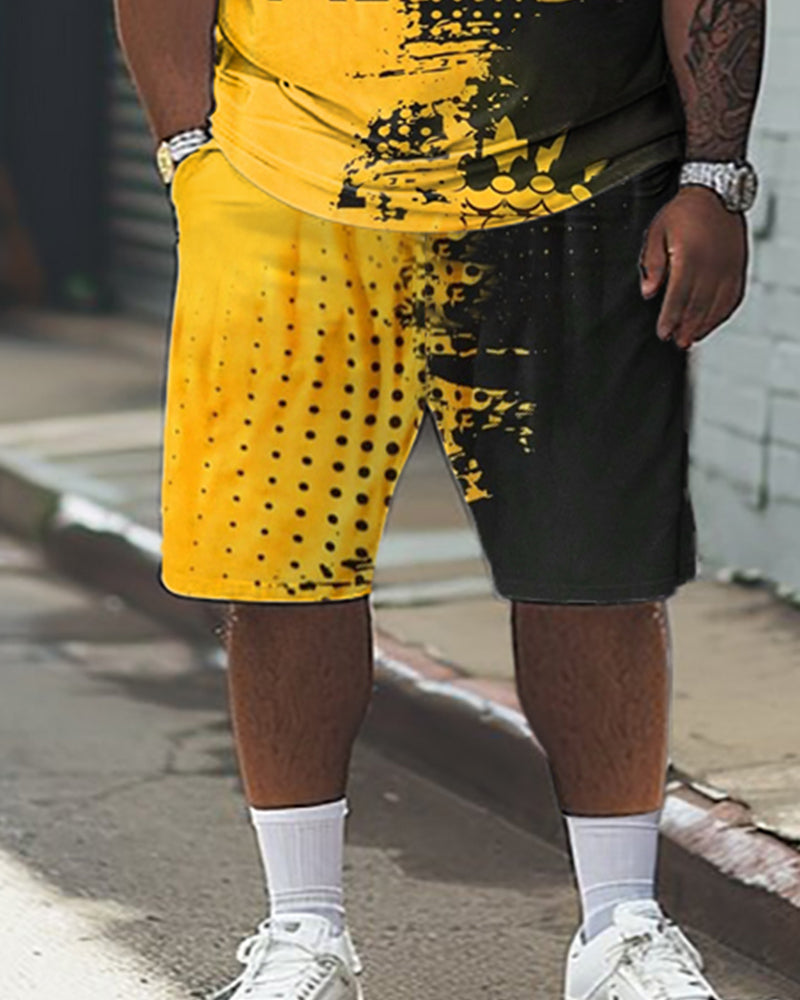 Big & Tall Graphic T-Shirt Shorts Set for big men view 3
