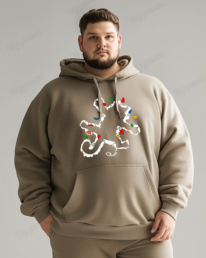 Big & Tall Athletic Streetwear Hoodie Sweatpants Set for big men view 4