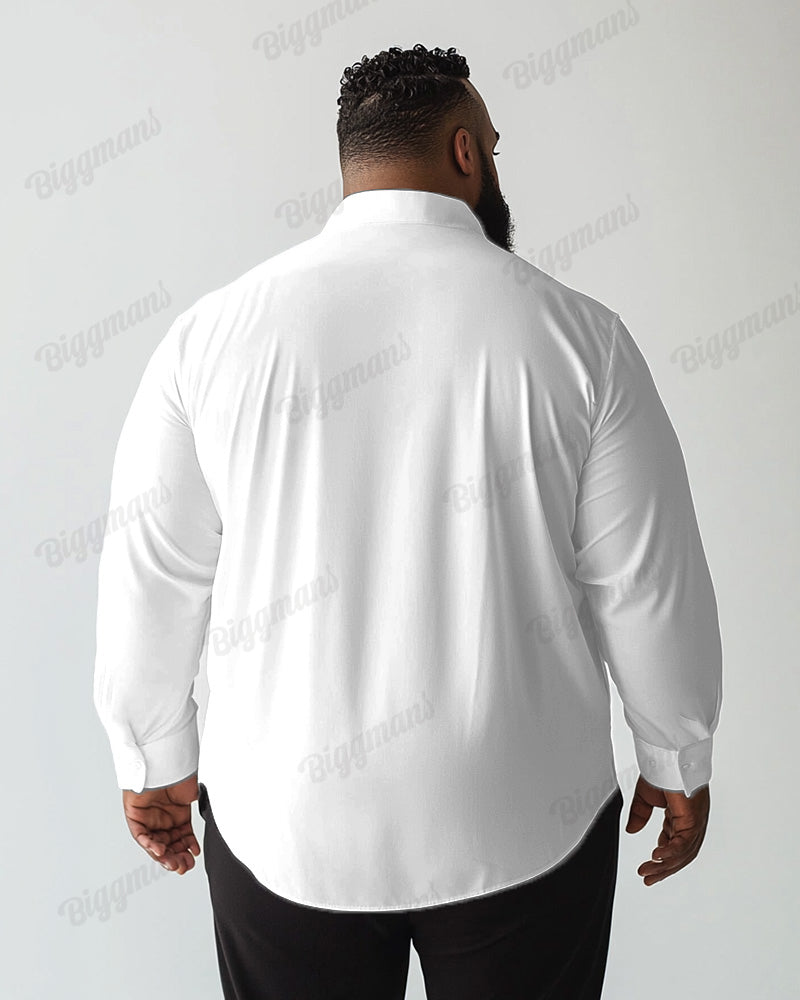Big & Tall Blue Striped Graphic Long Sleeve Shirt for big men view 2
