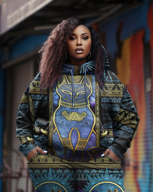 Big & Tall Graphic Vintage Hoodie Sweatpants Set for big men view 2