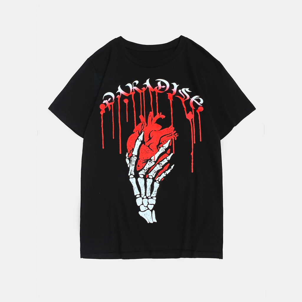 Big & Tall Black Graphic Streetwear T-Shirt for big men view 2