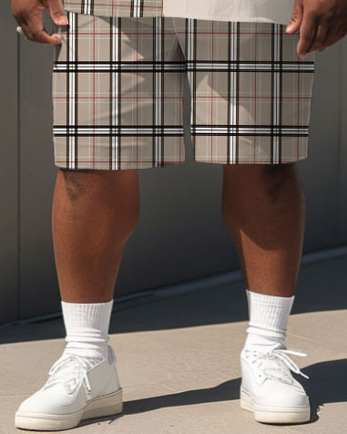 Big & Tall Colorblock Plaid Jeans for big men view 3