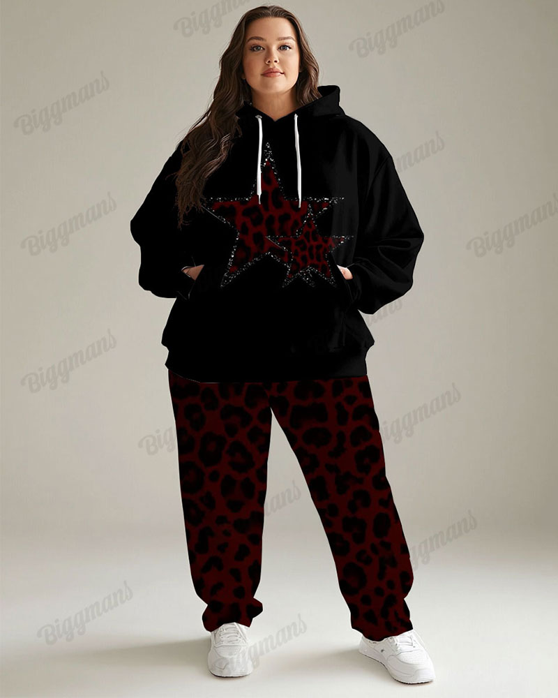 Big & Tall Graphic Streetwear Hoodie Sweatpants Set for big men view 1