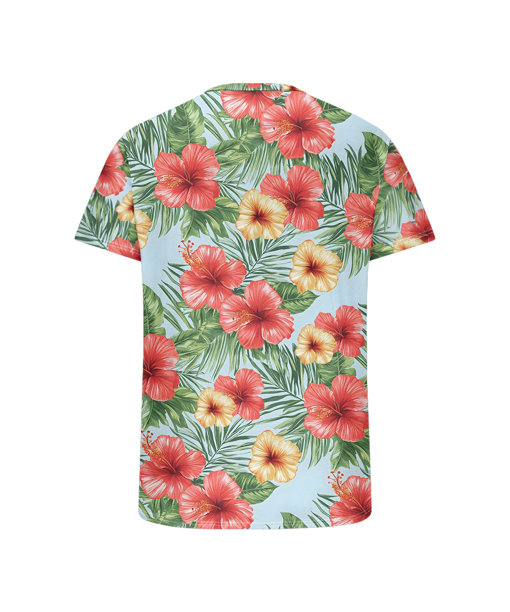 Big & Tall Blue Hawaiian Graphic T-Shirt for big men view 5