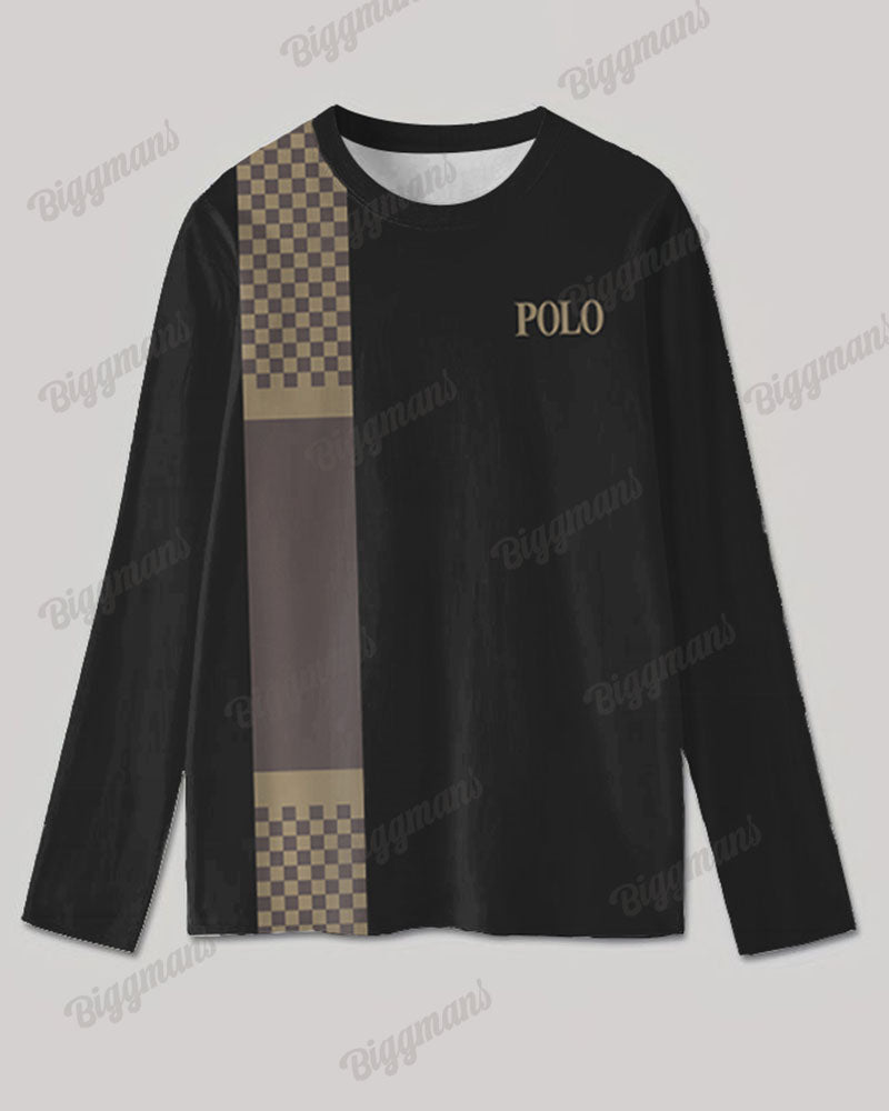 Big & Tall Plaid Graphic Patchwork T-Shirt Pants Set for big men view 3