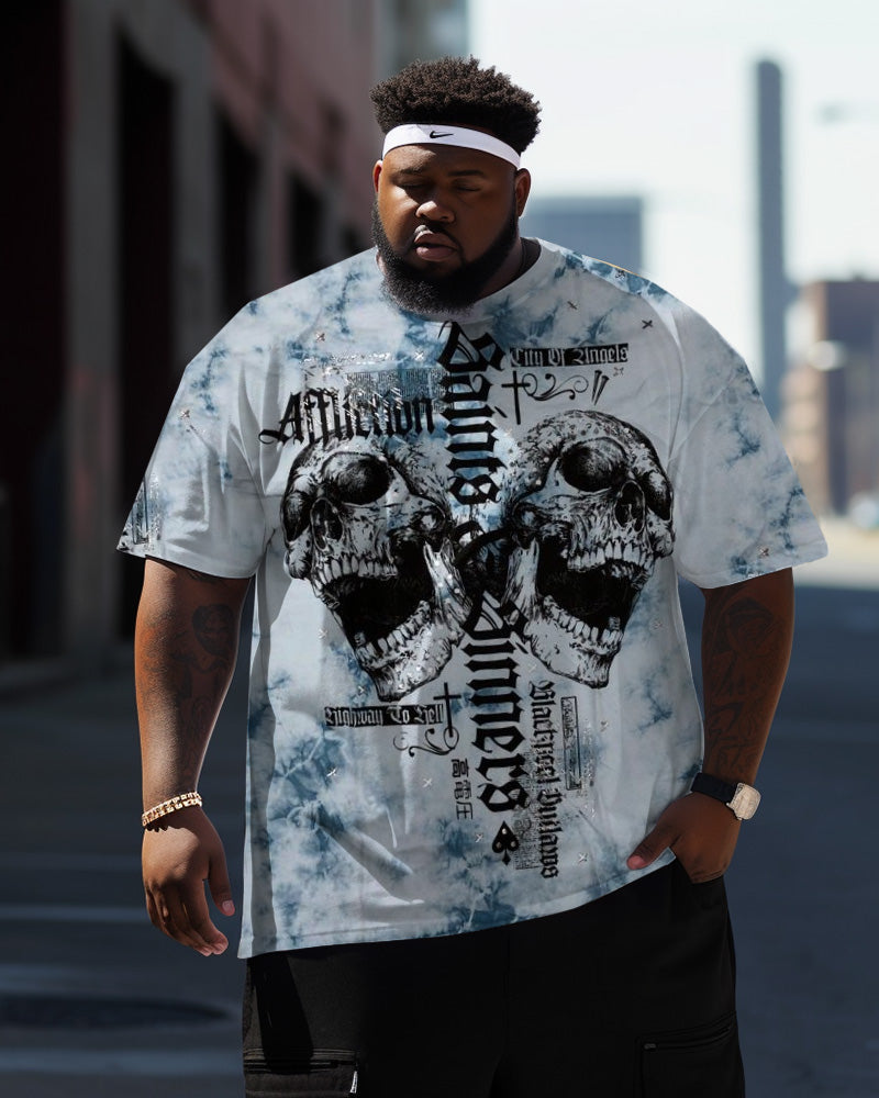 Big & Tall Graffiti Streetwear Skull T-Shirt for big men