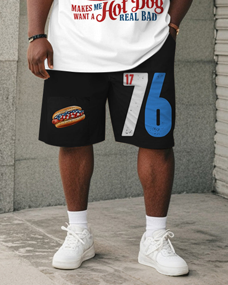 Big & Tall Graphic T-Shirt Shorts Set for big men view 3