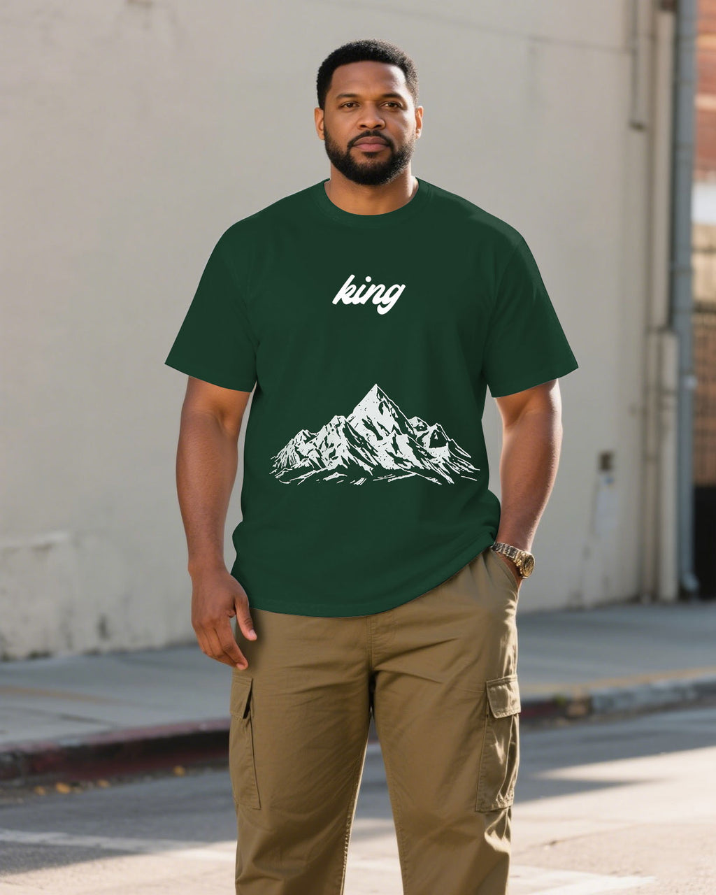 Big & Tall Green Graphic Jeans for big men view 1
