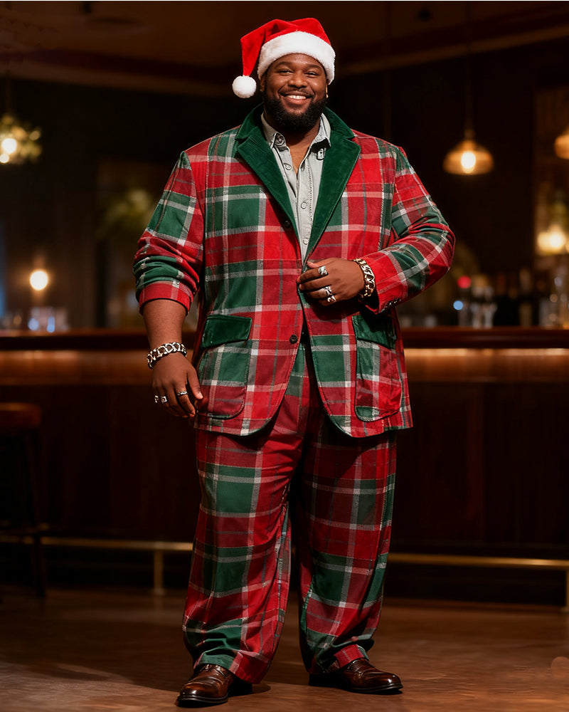 Big & Tall Red Green Graphic Two-piece Set for big men view 2